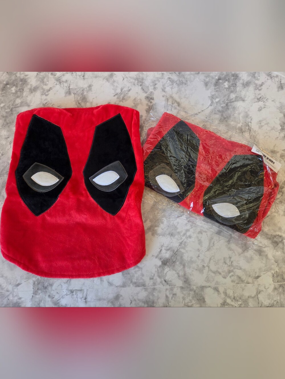 Comfy Camper Red and Black Unoffical Deadpool Dog Costume Size M